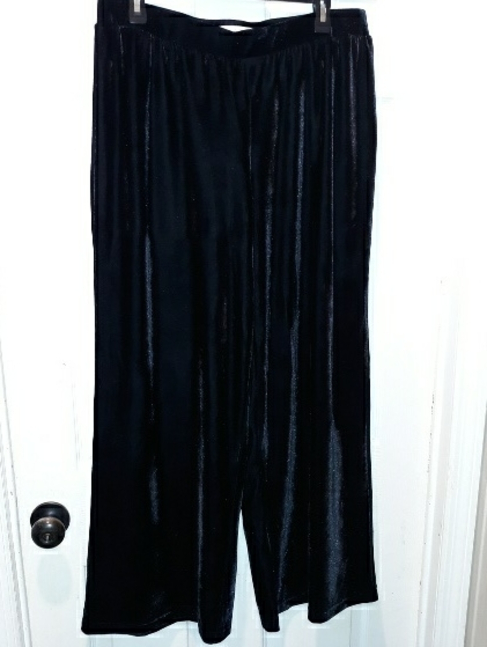 New Directions Velour Wide Leg Flare Dress Pant